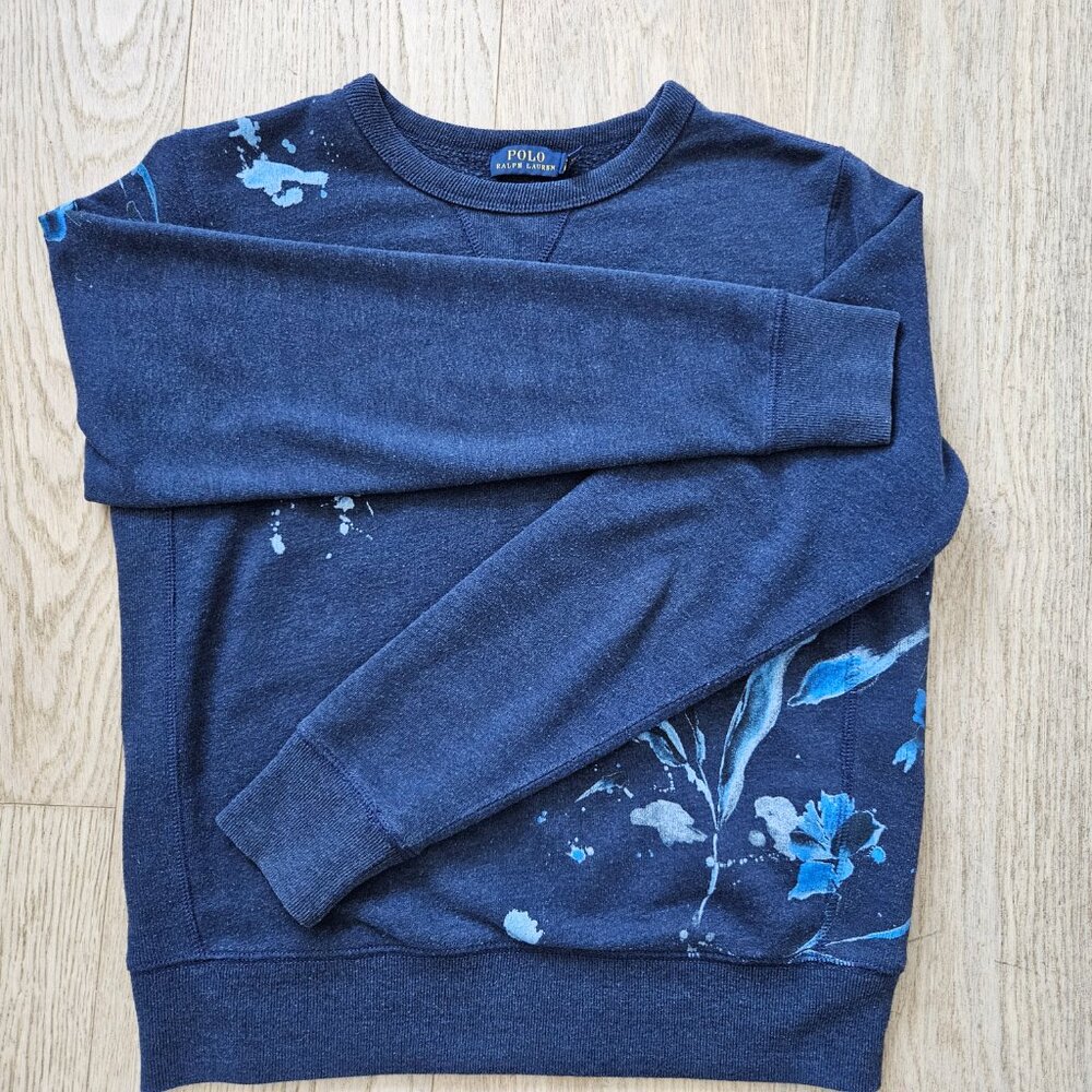Polo Ralph Lauren Women’s Floral Crewneck Sweatshirt – Size SP, Blue - Picture 10 of 11